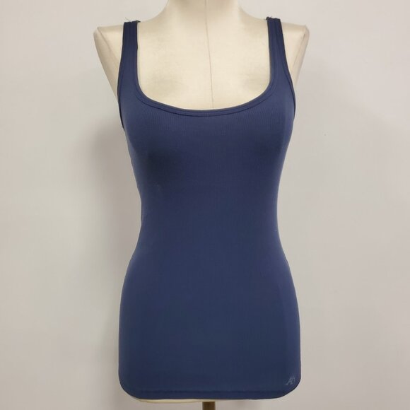 Aeropostale Womens Y2K Ribbed Knit Cami Size S Blue Preppy 90S Layers Stretch - Picture 1 of 9